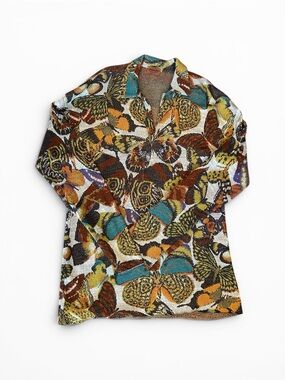 Missoni vintage 80s unique Multicolor Butterfly-Pattern sweater knit top